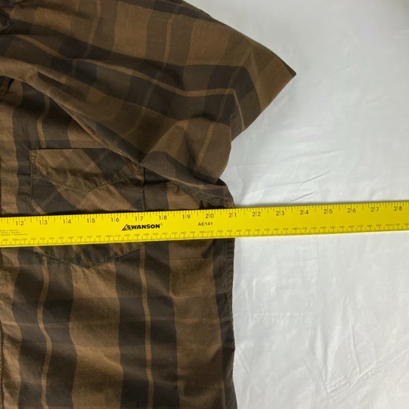 Aviator Shirt Mens Small Pilot Academy United States Pearl Snap Brown‎ Plaid - Picture 9 of 13